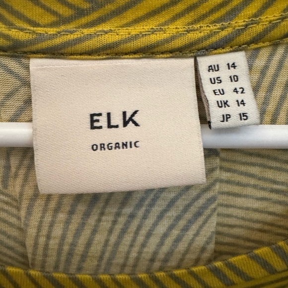 Elk the Label Women's Mustard Patterned Maxi Dress, 100% Organic Cotton - Picture 5 of 7